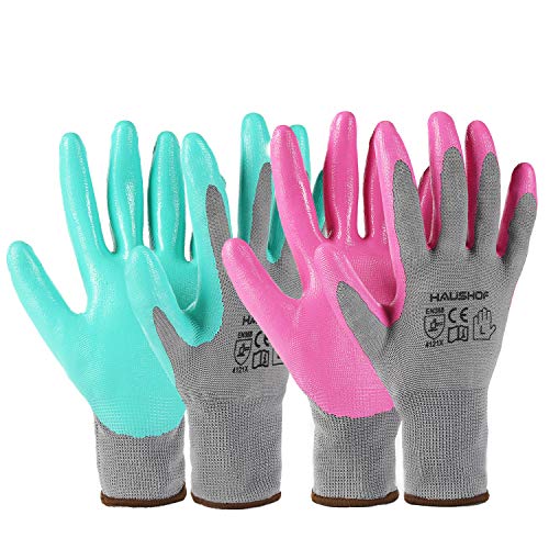 6 pairs of nitrile gardening gloves