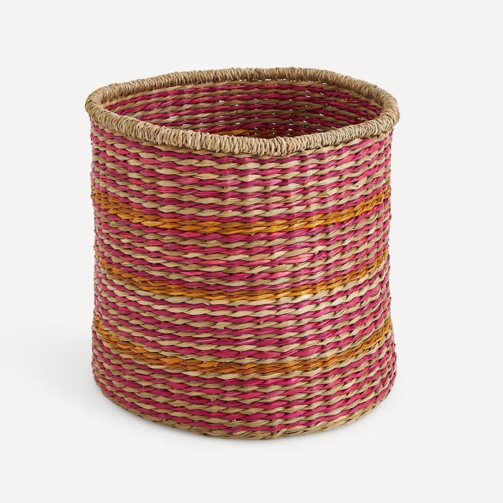 Cesta decorativa tricolor
