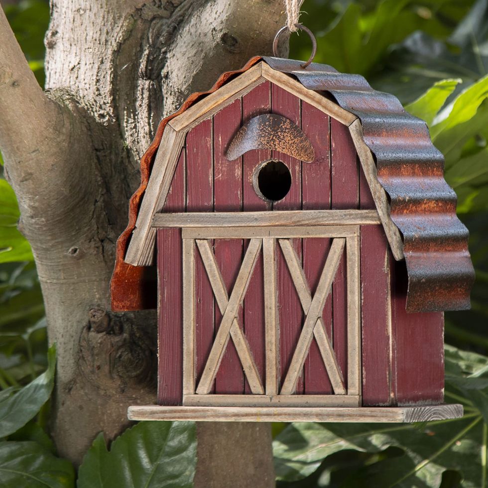 Rustic Wooden Barn Birdhouse