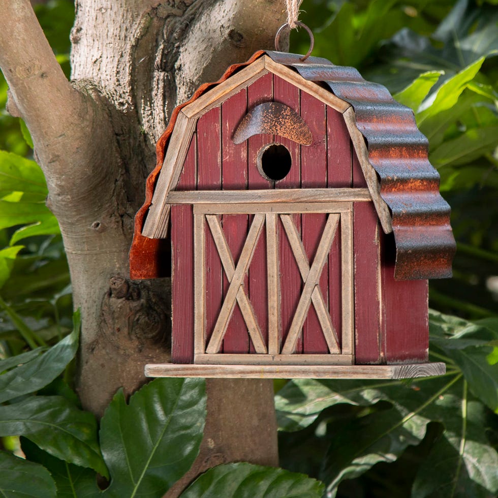 Rustic Wooden Barn Birdhouse