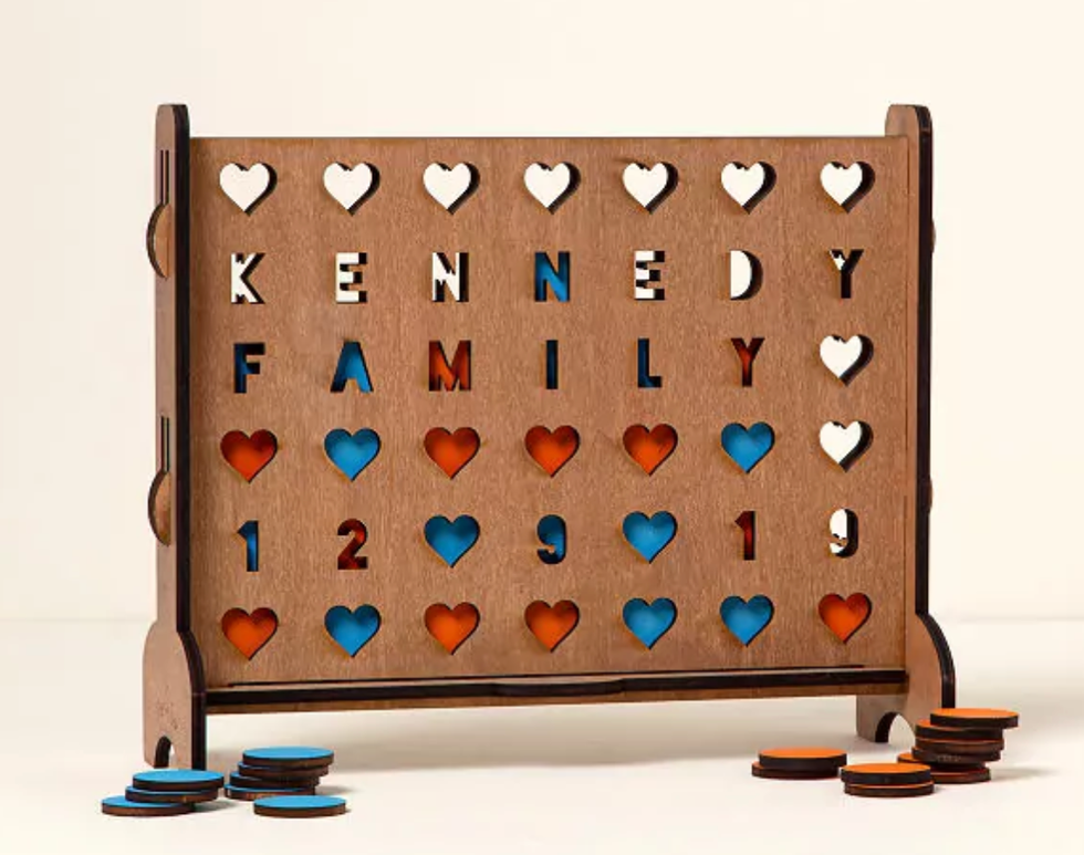 Personalized Four Hearts Across Game 