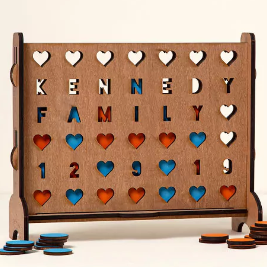 Personalized Four Hearts Across Game Personalized Four Hearts Across Game