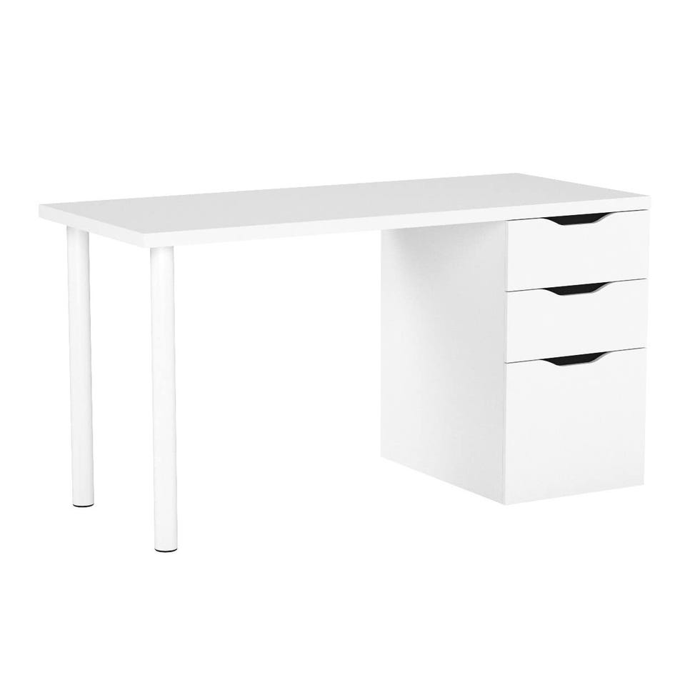 Mesa ordenador reversible con cajonera