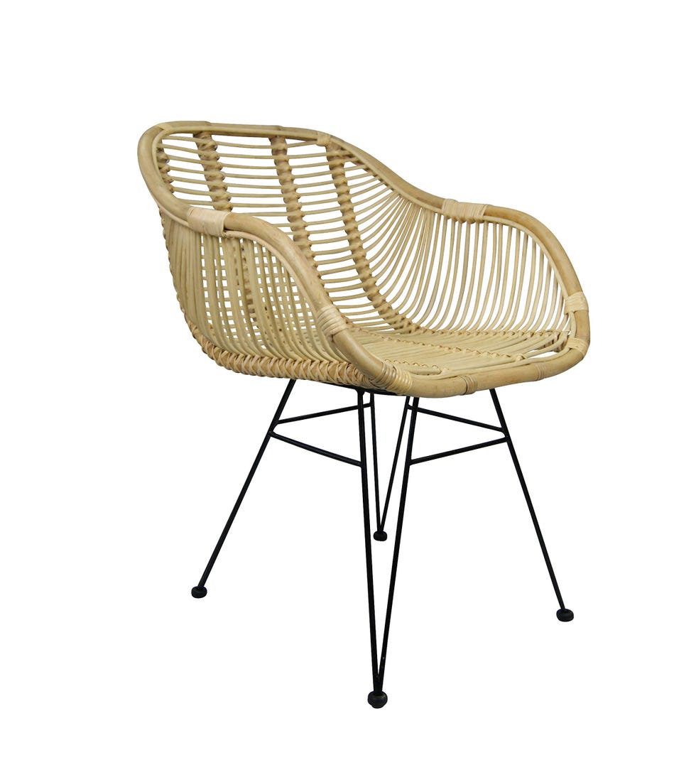 Silla de ratán con reposabrazos