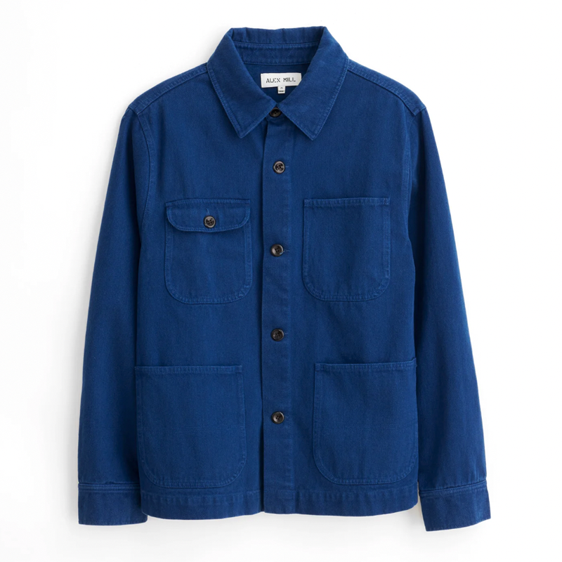 Garment Dyed Work Jacket in Recycled Denim