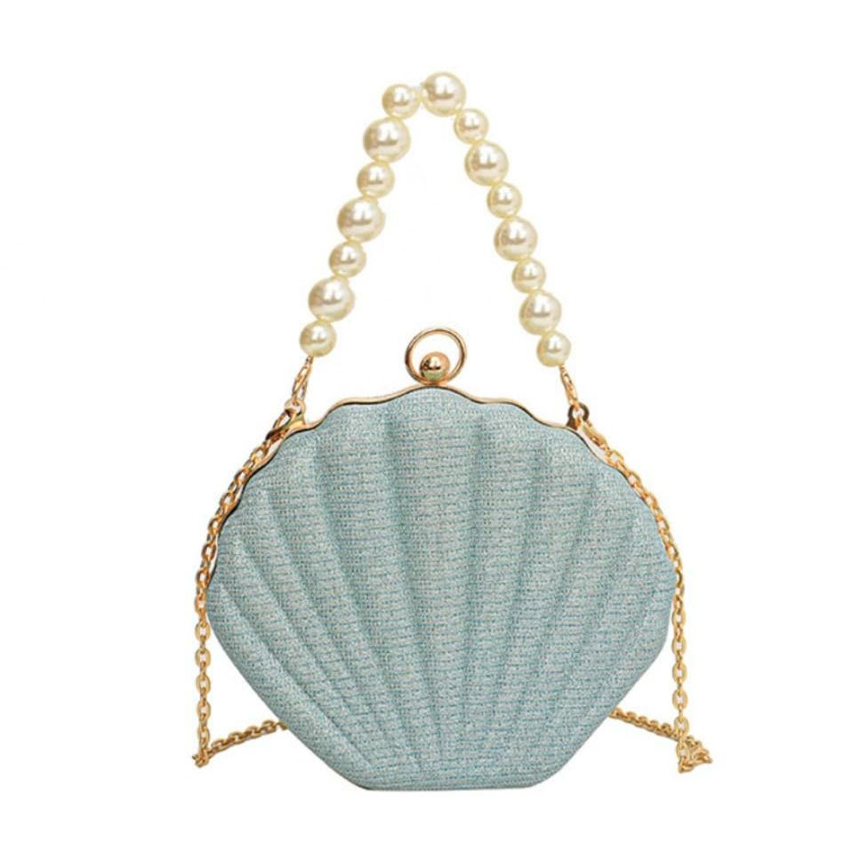Seashell Handbag with Pearl Strap