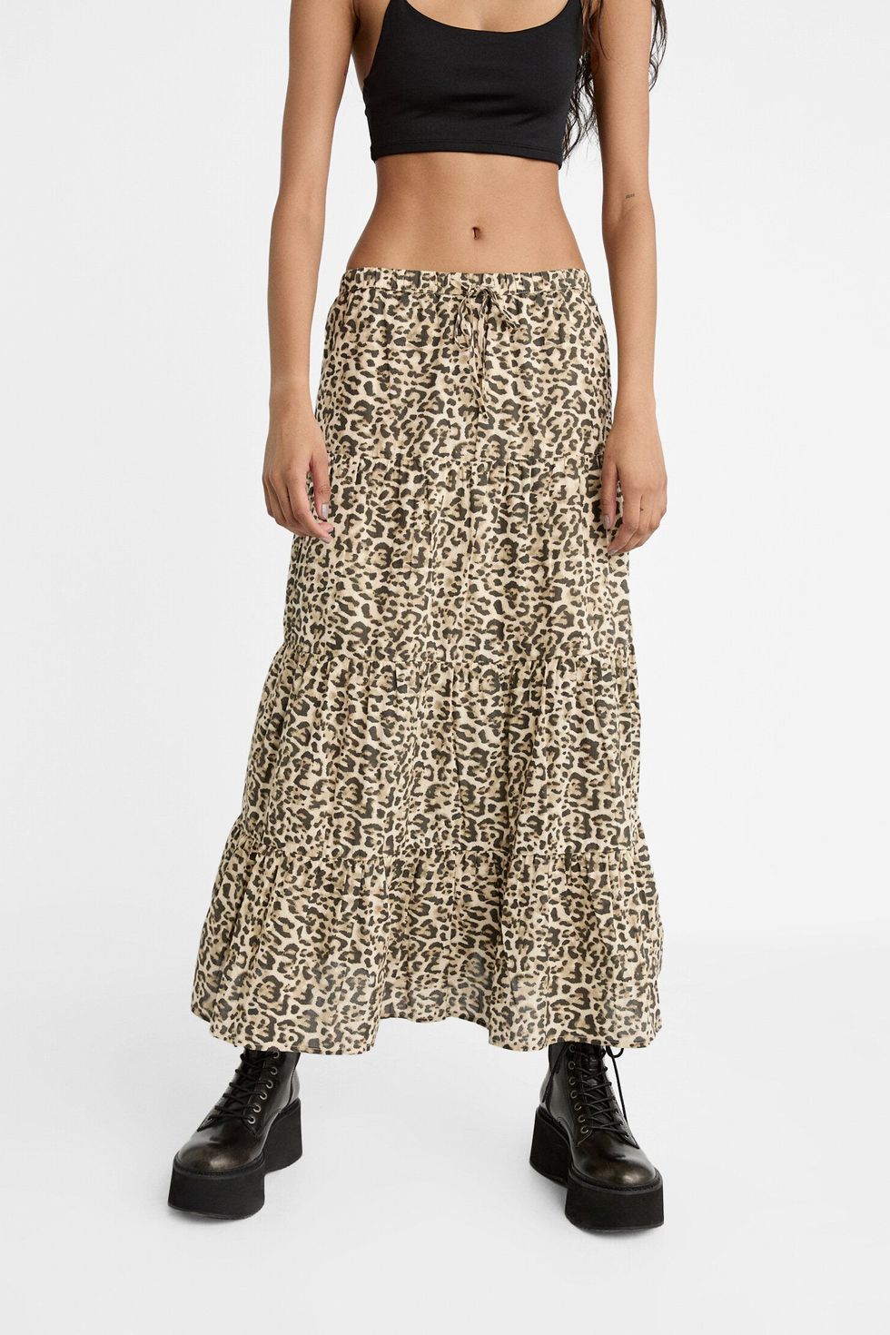 Falda con estampado de leopardo