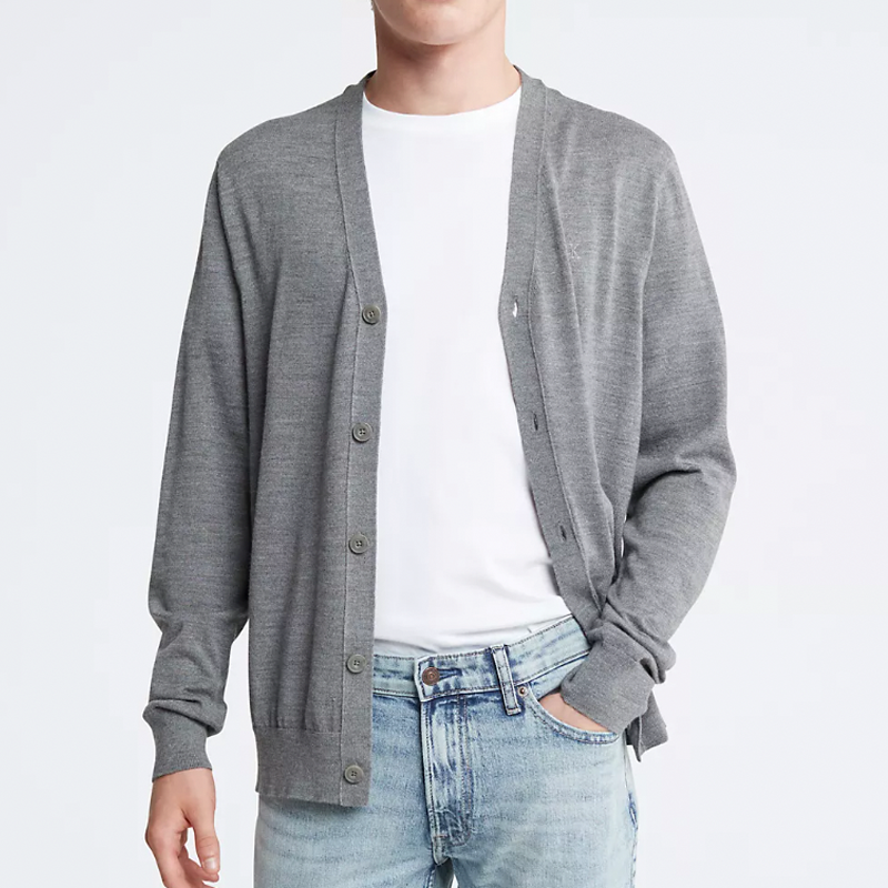 Extra Fine Merino Wool Blend Cardigan Sweater