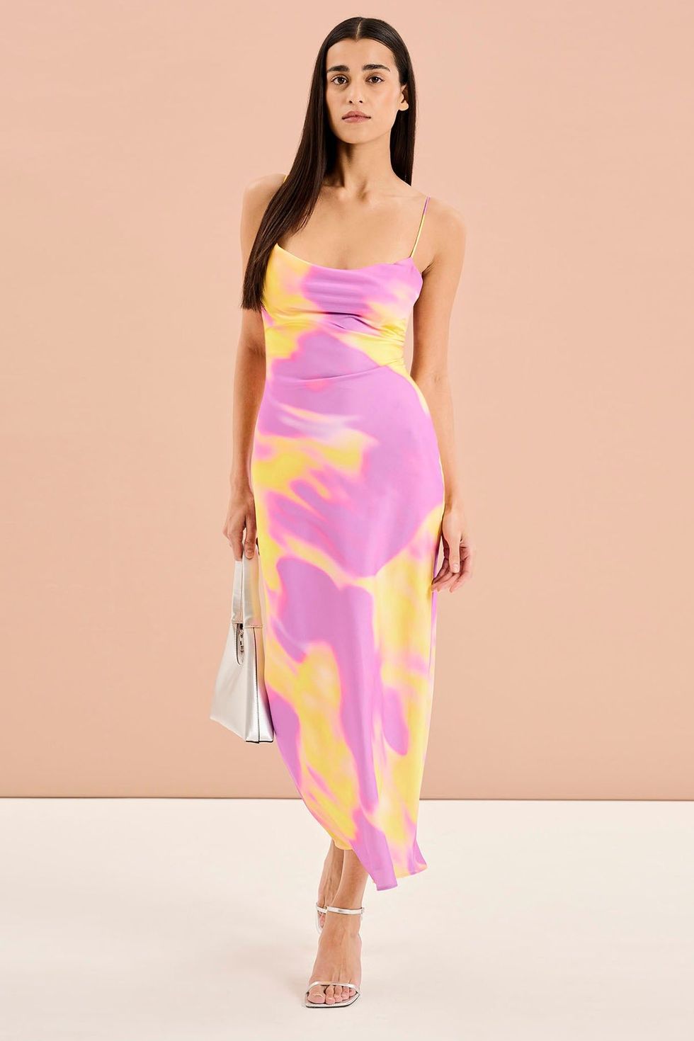 Riviera dress in abstract fluro print
