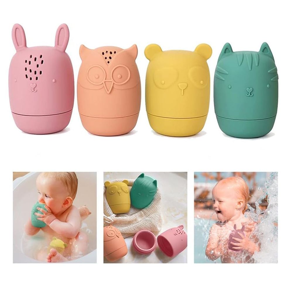 4-Pack Silicone Bath Toys