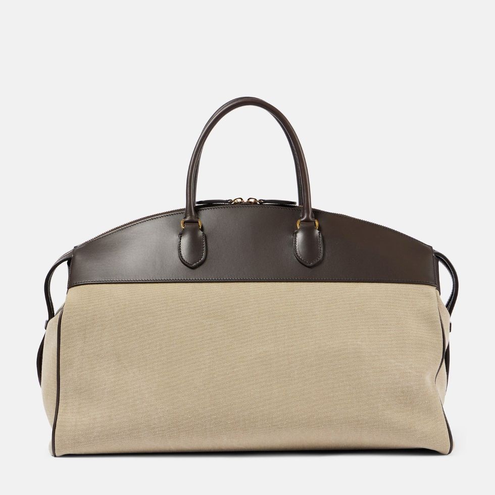 George XL Leather-Trimmed Denim Duffel Bag
