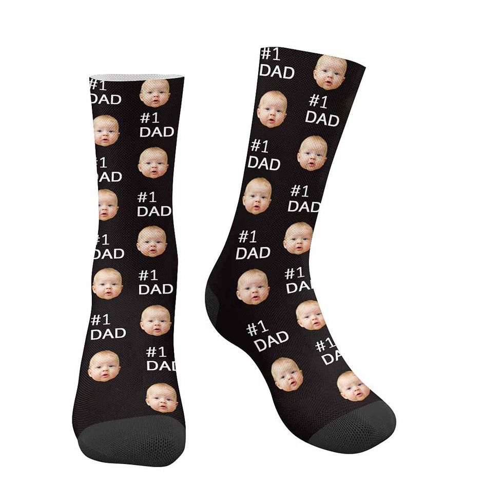 Personalized #1 Dad Socks