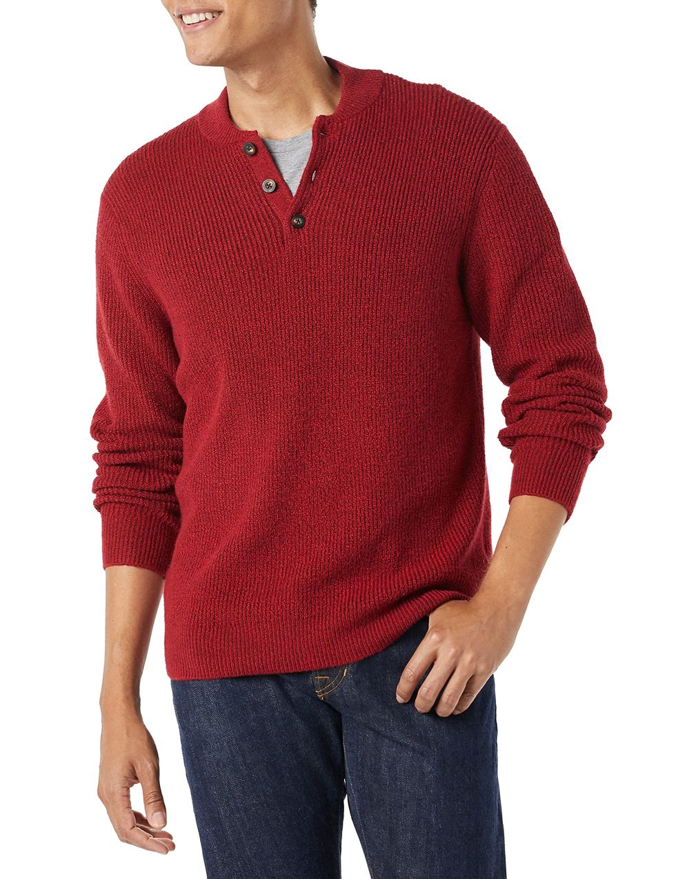 Men's Long-Sleeve Henley Sweater
