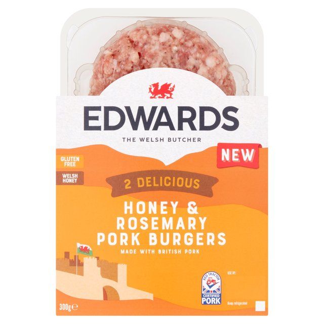 Edwards Honey & Rosemary Pork Burgers 300g