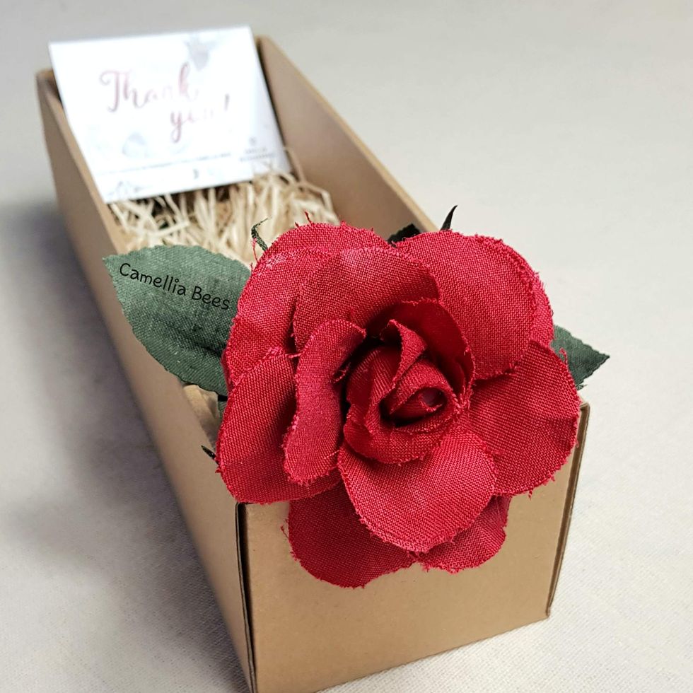 Handmade Cotton Linen Rose 