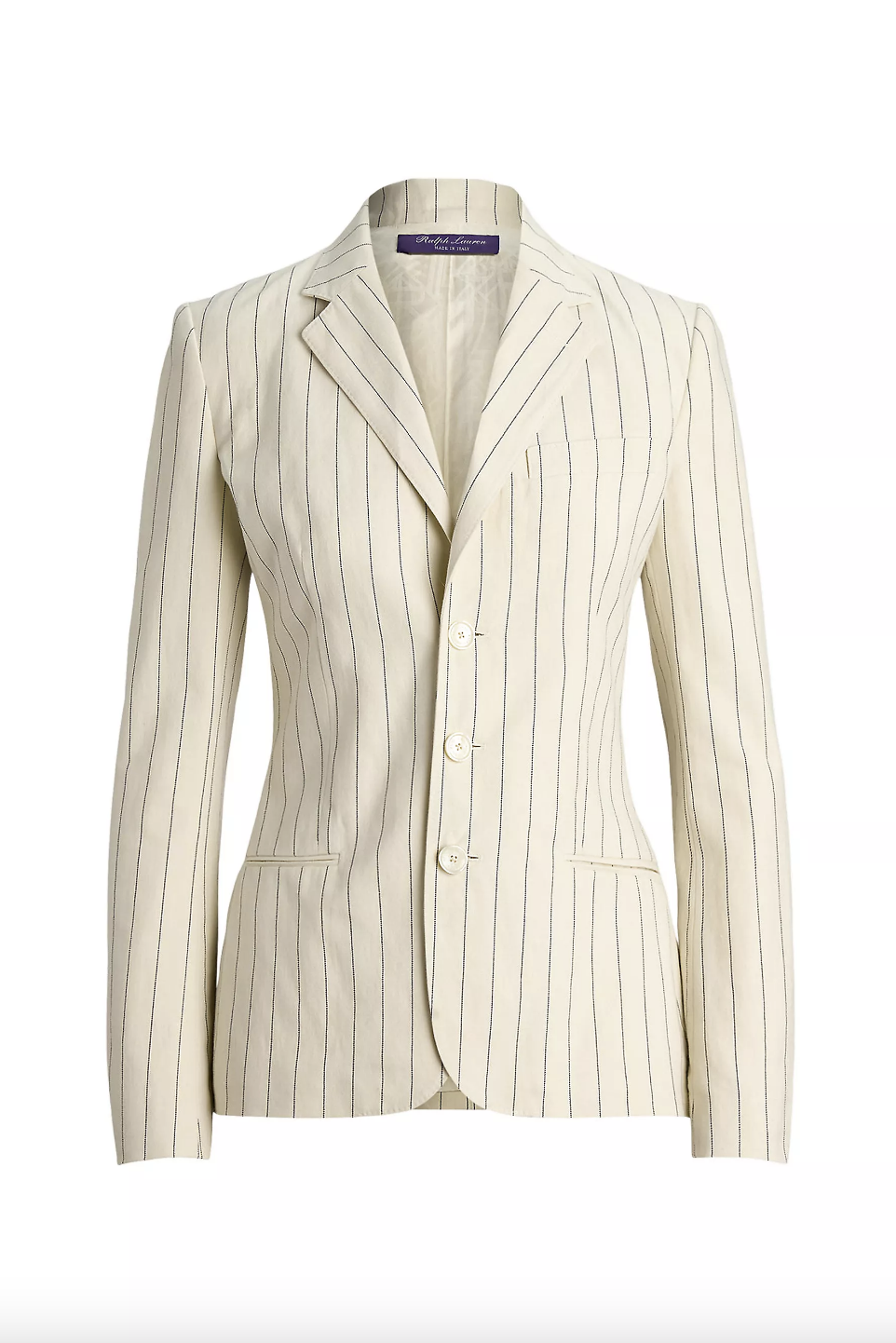 Ralph Lauren Collection Skye Pinstriped Cotton & Linen Blazer