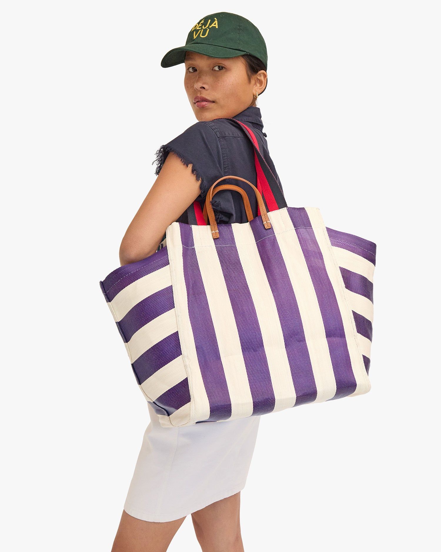 Drawstring Raffia Tote ~ Purple Bag~ Vacation Bag ~ Beach Basket ~ Leather Straps ~ Shopping Bag ~ Market selling Tote ~ Carryall ~ Laptop Bag