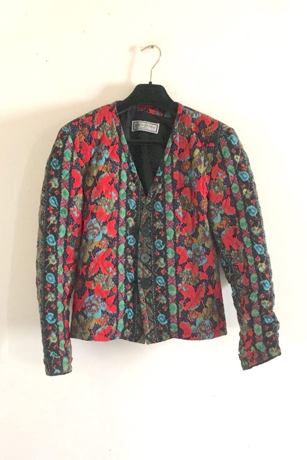 Yves Saint Laurent Vintage Quilted Floral Jacket 