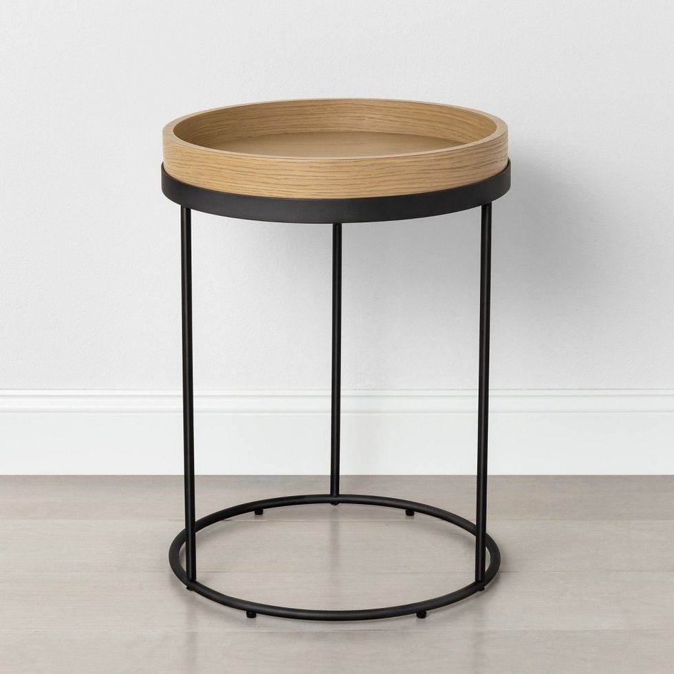 Wood & Steel Accent Side Table