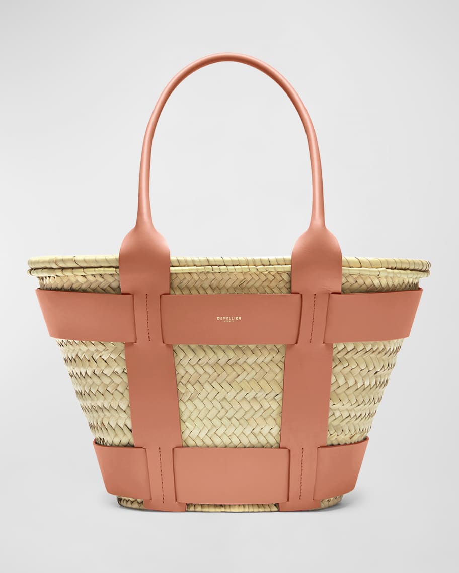 Santorini Caged Raffia Tote Bag