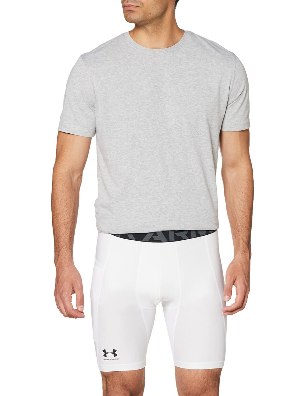 Mallas cortas de running en color blanco UA HeatGear para hombre