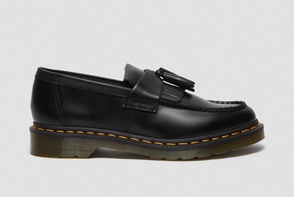 Adrian yellow stitch smooth leather tassel loafers