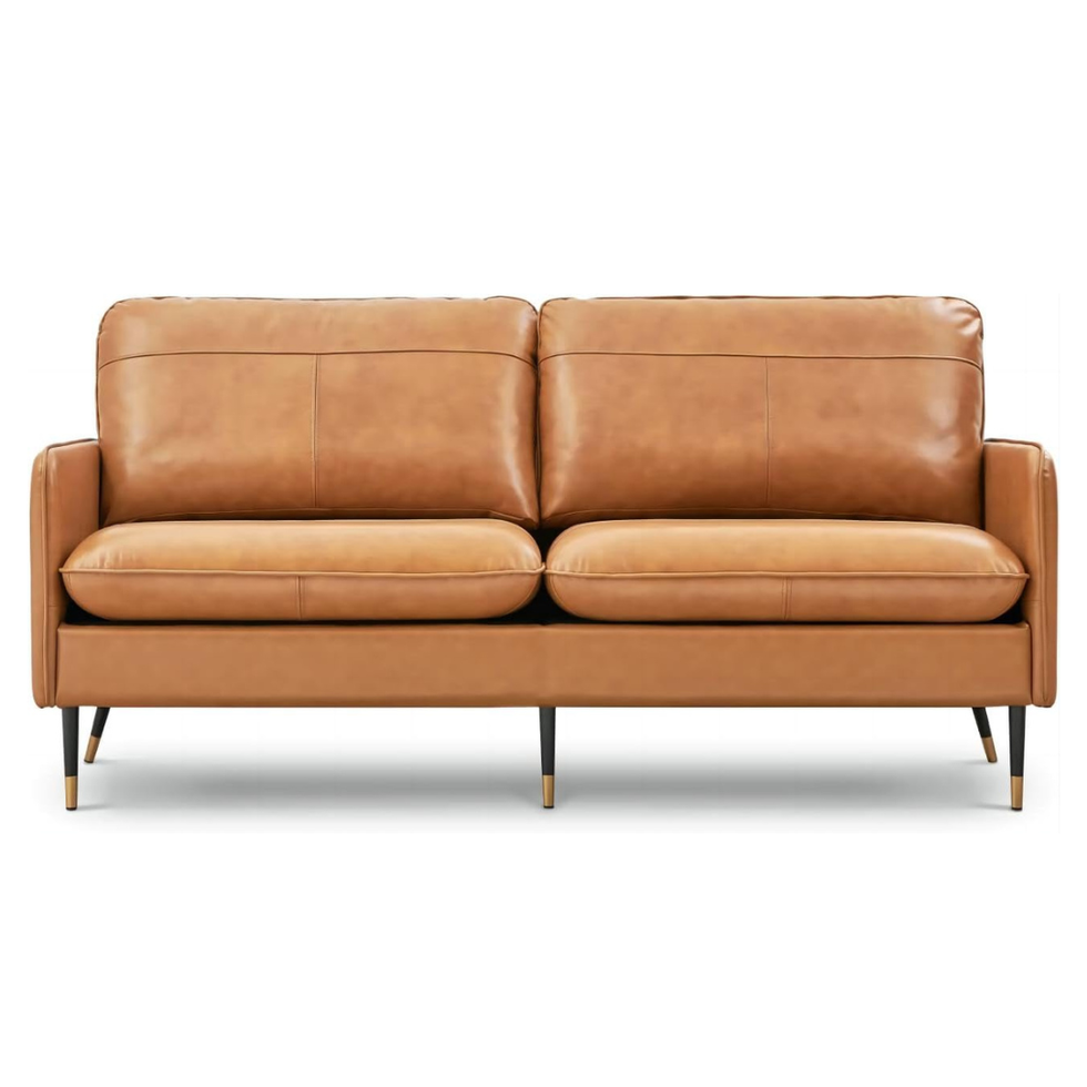 67" Top-Grain Leather Sofa