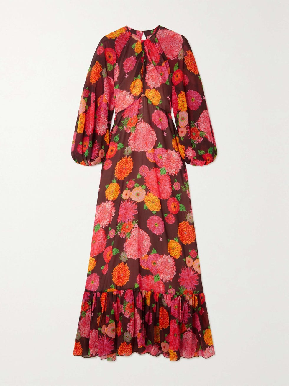 Eve Floral-Print Chiffon Maxi Dress