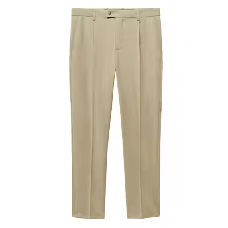 Wool trousers with pleat detail