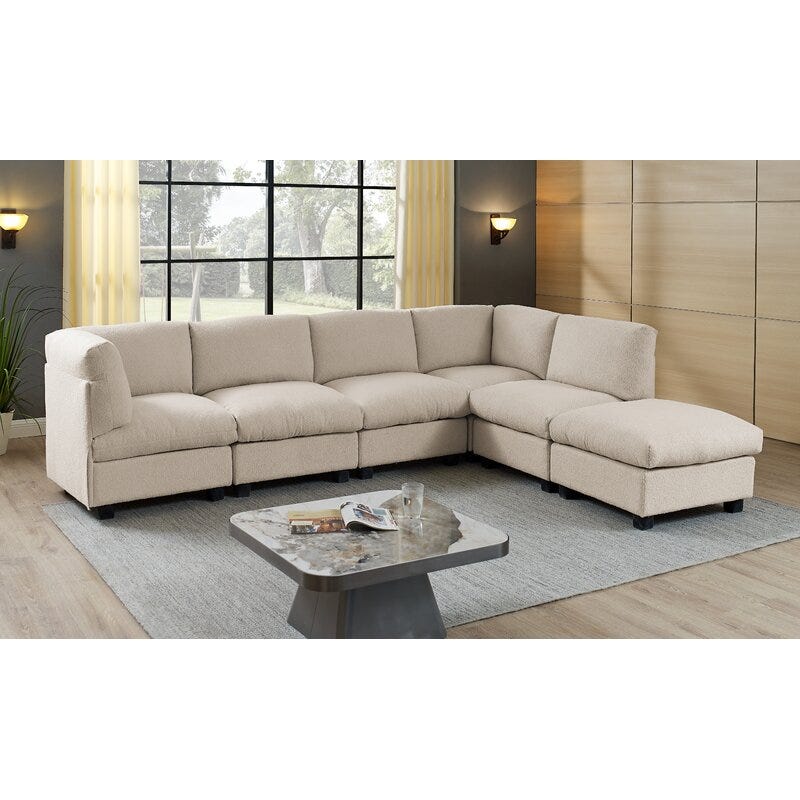 124" Wide Reversible Facing Modular Corner Sectional