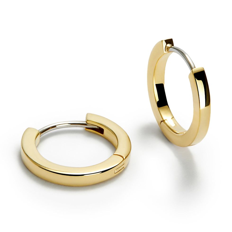 14K Gold-Plated Huggie Hoop Earrings