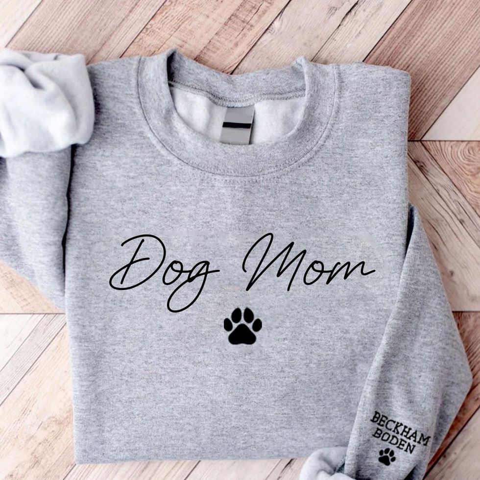 Dog Mom Embroidered Sweatshirt 