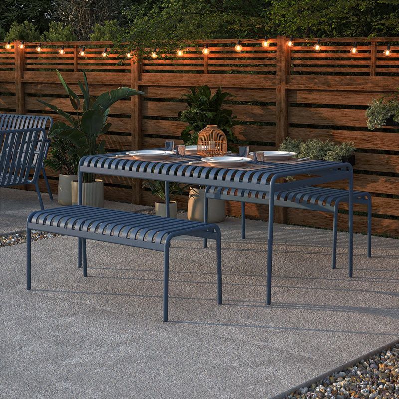 Ola Outdoor Table and Bench Set