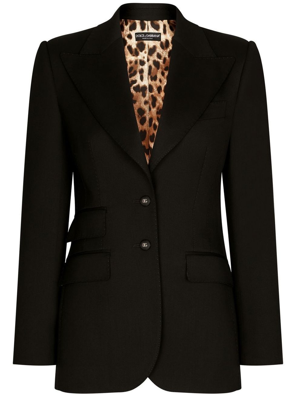 Tailleur nero con dettagli animalier, Dolce & Gabbana