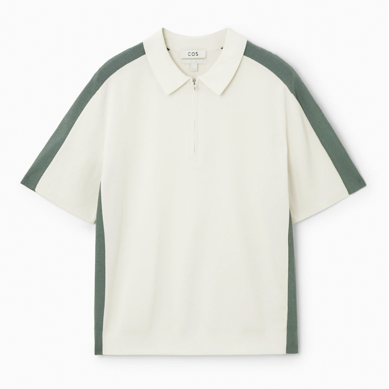Color-Block Half-Zip Polo Shirt
