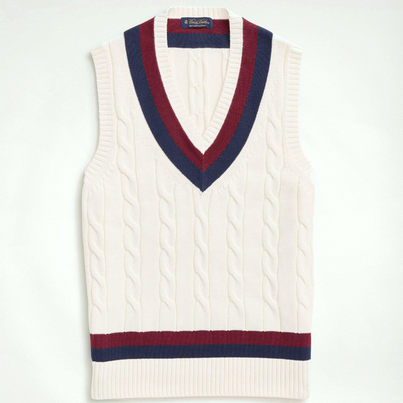 Vintage-Inspired Tennis V-Neck Vest