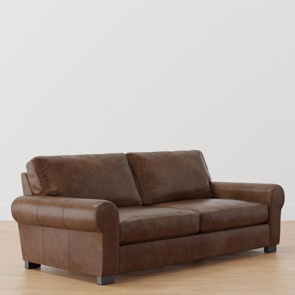 Turner Roll Arm Leather Sleeper Sofa