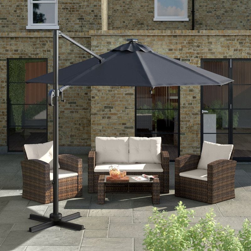 Griego 10' Cantilever Umbrella With LED Lights