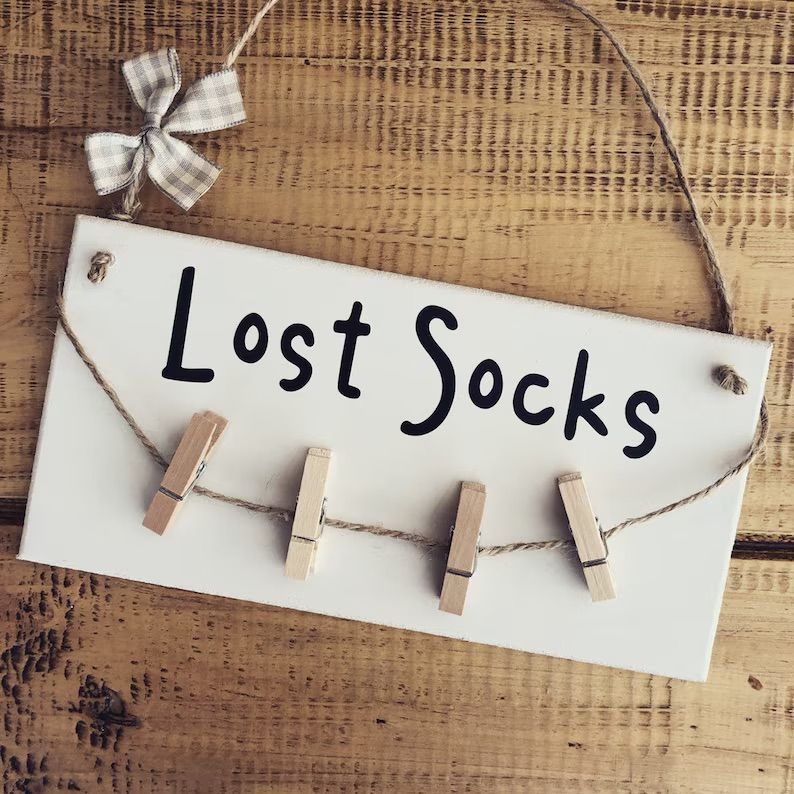 'Lost Socks' Laundry Room Pegs
