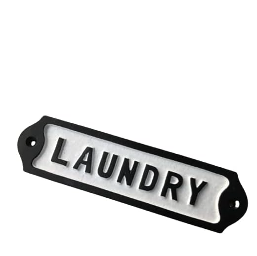 'Laundry' Iron Black Sign