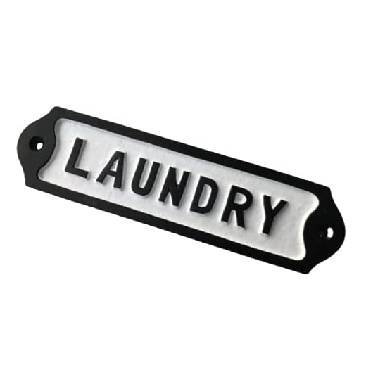 'Laundry' Iron Black Sign