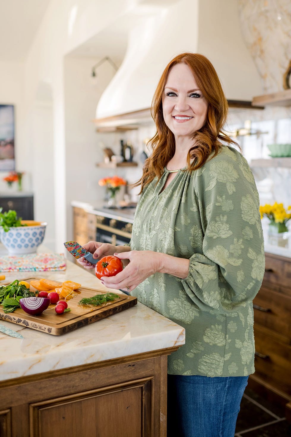 The Pioneer Woman Keyhole Blouse in Olive