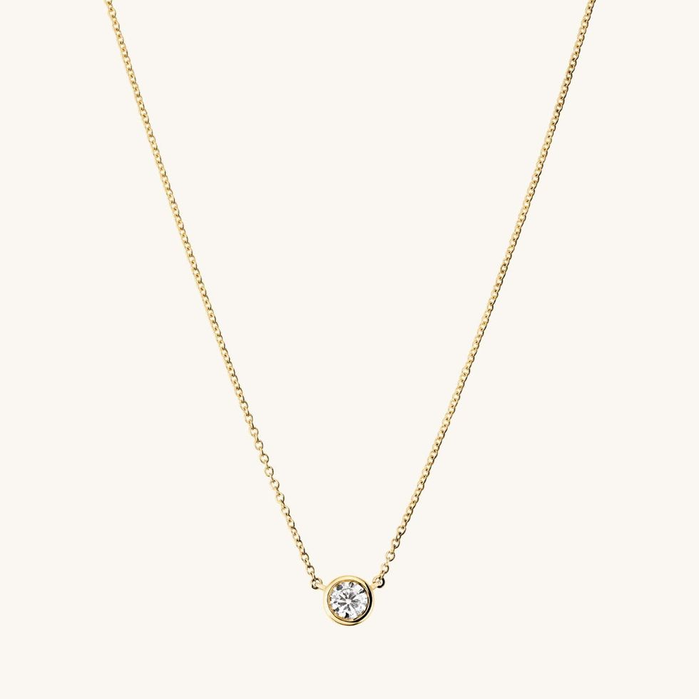 Bezel Lab Grown Diamond Necklace 0.25 ct