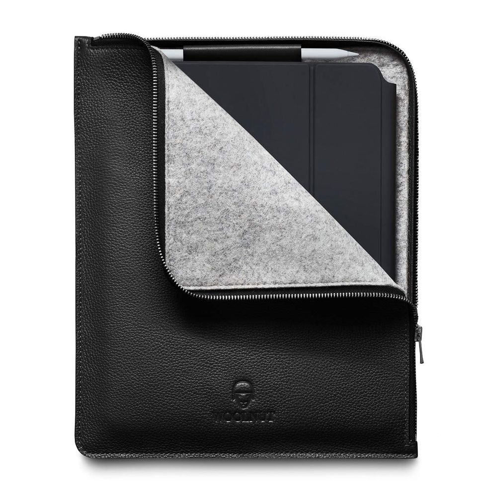 Woolnut Leather Folio Cover Case for iPad Pro 12.9 Inch - Black