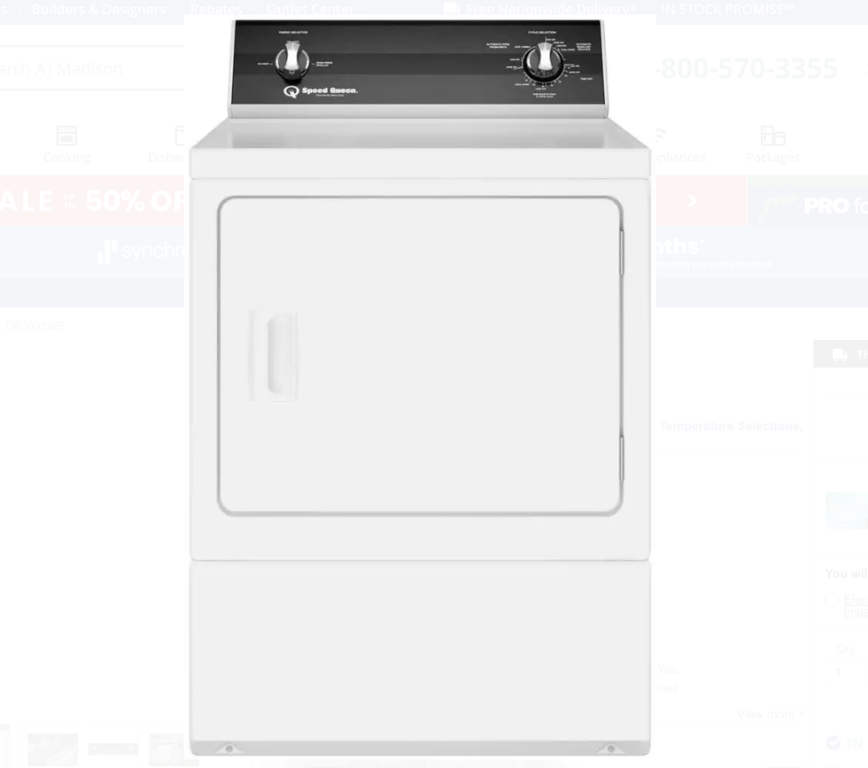 7 Cu. Ft. Electric Dryer