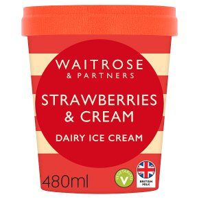 Waitrose Strawberries & Cream Ice Cream 480ml