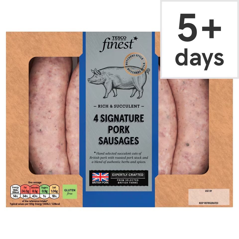 Tesco Finest 4 Signature Pork Sausages