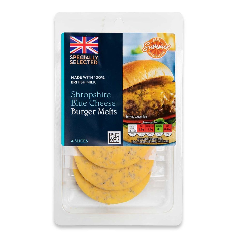 Aldi Specially Selected Shropshire Blue Cheese Burger Melts 100g