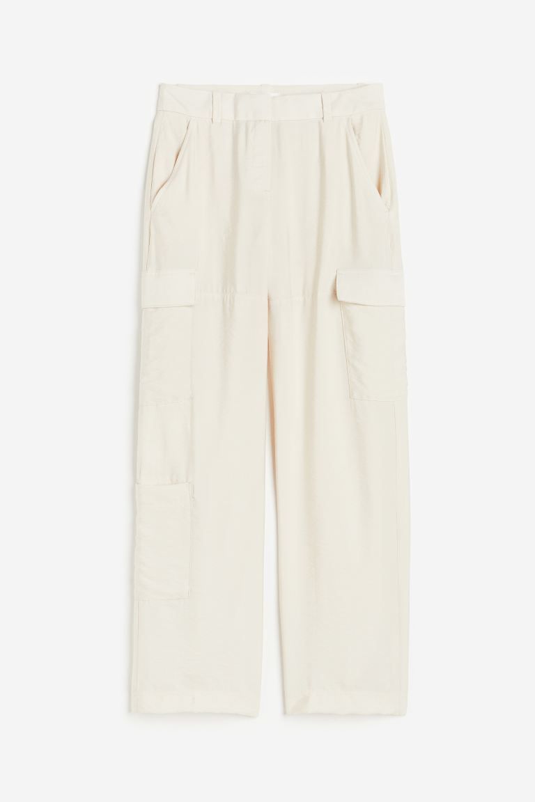Pantaloni bianchi cargo, H&M