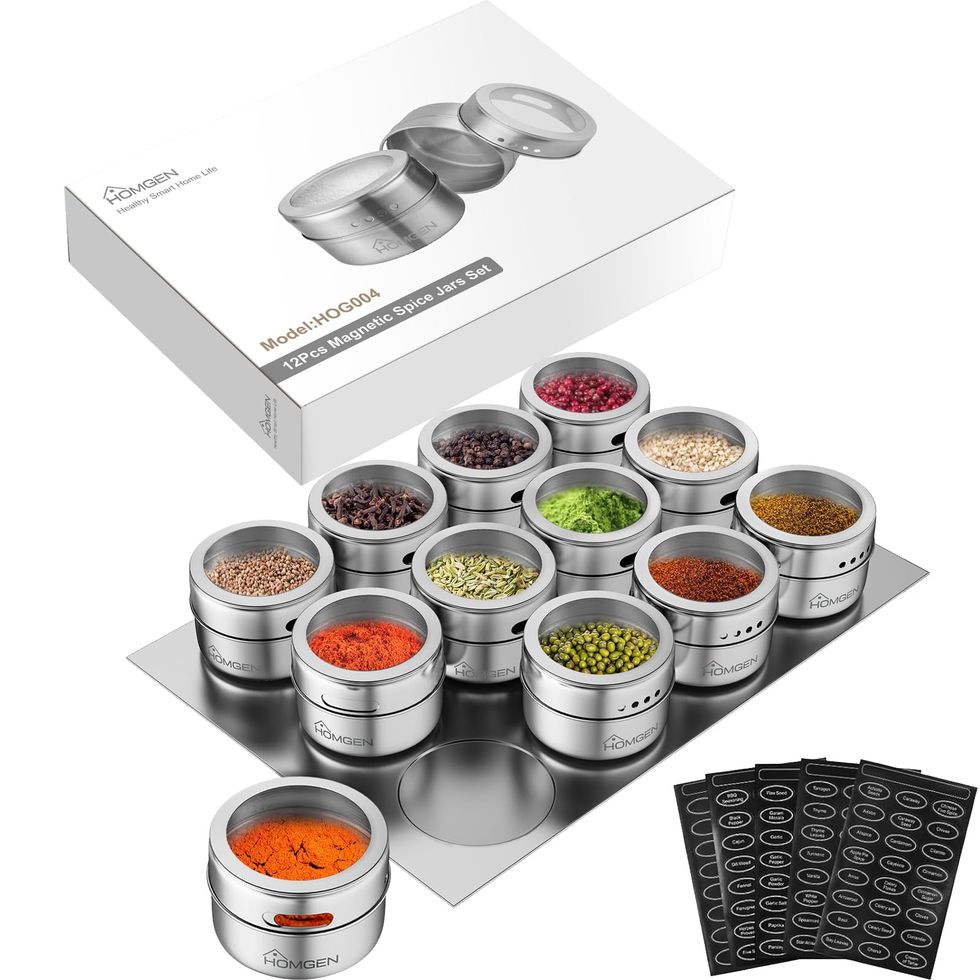 HOMGEN Magnetic Spice Jars, 12 Pack